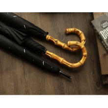 Luxury Men Big Size Long Handle Advertising Straight Umbrella with Special Design Bamboo Handle